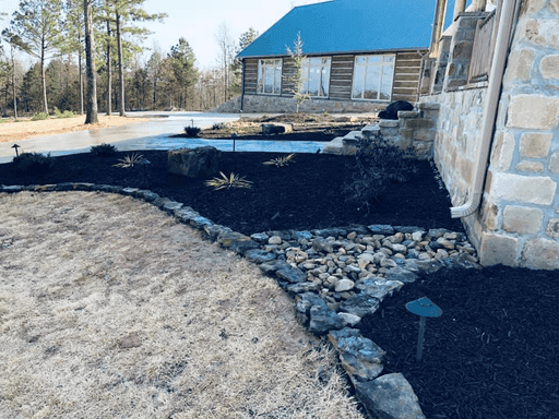 Landscaping with mulch